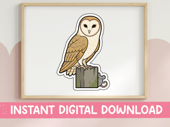 Barn Owl on Mossy Post Sticker: Graphics & T-Shirt Designs Review