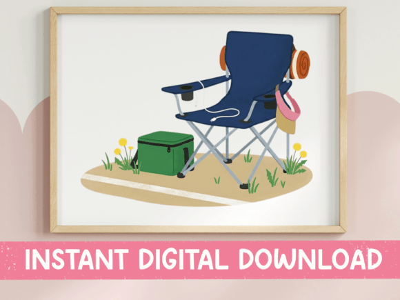 Camp Chair Cooler Outdoor Art for T-Shirt Designs & Graphics
