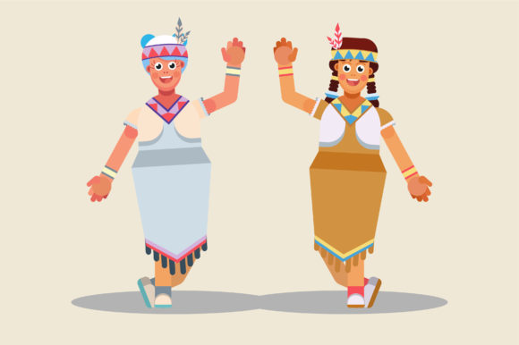 Character of Native Girls - Thanksgiving Graphics