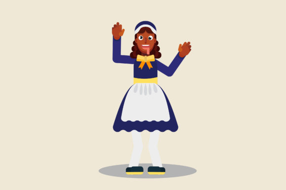 Characters of Joyful Girl - Thanksgiving Graphics