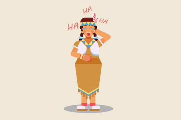 Characters of Laughing Native Girl Graphics