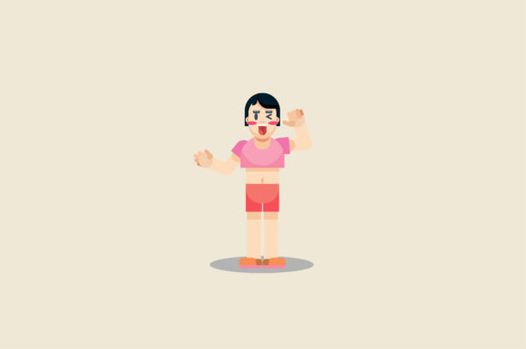 Characters of Simple Cute Girl Graphics and Illustrations