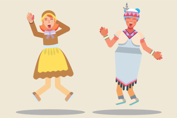 Characters of Thanksgiving - Cheerful Graphics and Illustrations