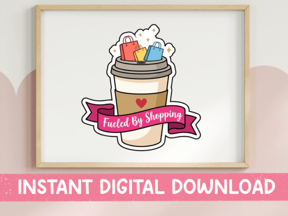 Fueled by Shopping Coffee Cup Design: Graphics & T-Shirt Designs Review