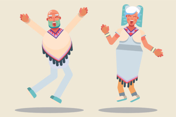 Funny Thanksgiving Characters - Couple: Graphics & Illustrations