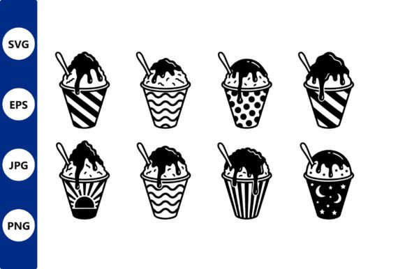 Ice Cream Cup Vector Patterns: Graphics and Illustrations