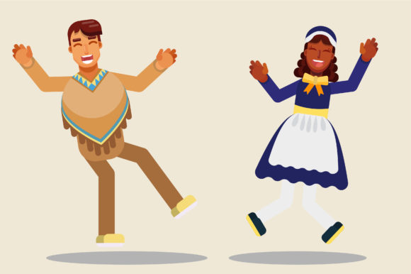 Joyful Thanksgiving Characters - Couple