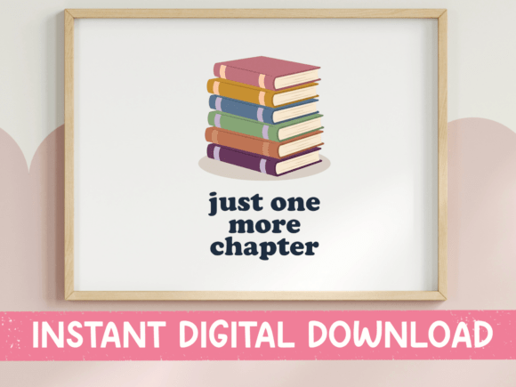 Just One More Chapter Book Stack: Graphics & T-Shirt Designs