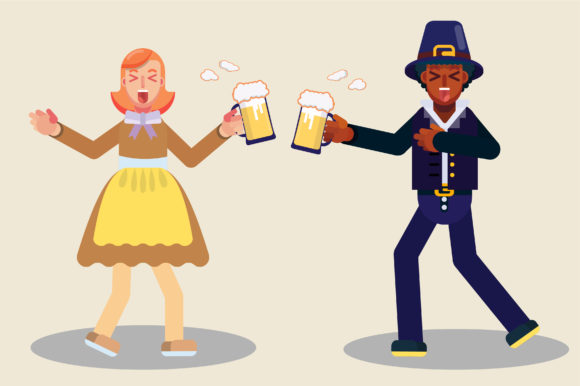 Native Girl and Farm Boy Characters Graphics