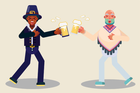Peasant Child Toast with His Friend Graphics and Illustrations