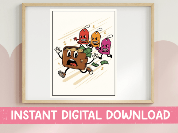 Running Wallet Cartoon Print: T-Shirt Graphics Review