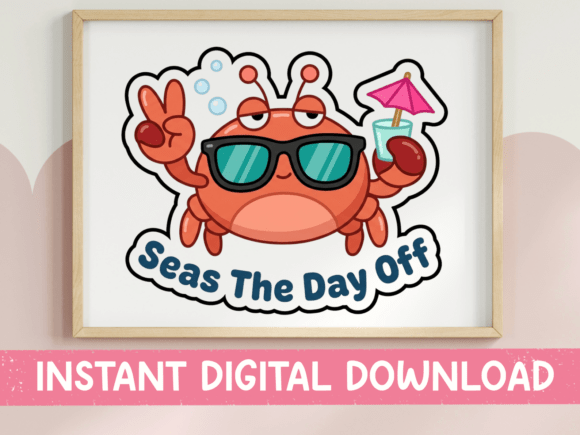 Seas the Day off Cool Crab: T-Shirt Graphics