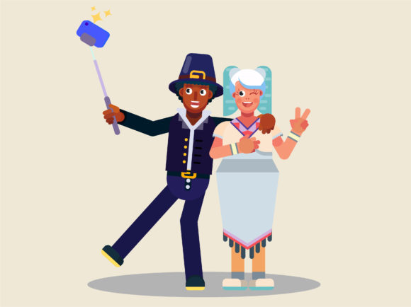 Thanksgiving Character - Selfie Together Graphics