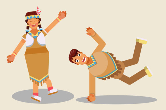 Thanksgiving Characters - Couple Dancing Graphics