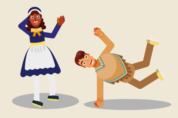Thanksgiving Characters - Happy Dancing Graphics