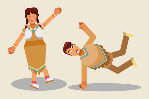 Thanksgiving Characters - Native Couple Graphics