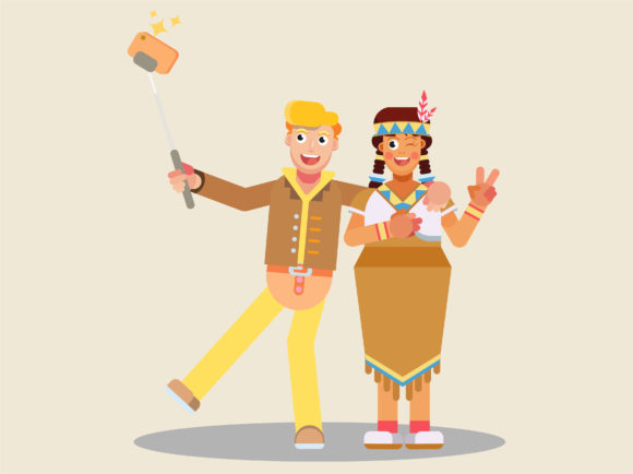 Thanksgiving Characters - Take a Selfie Graphics