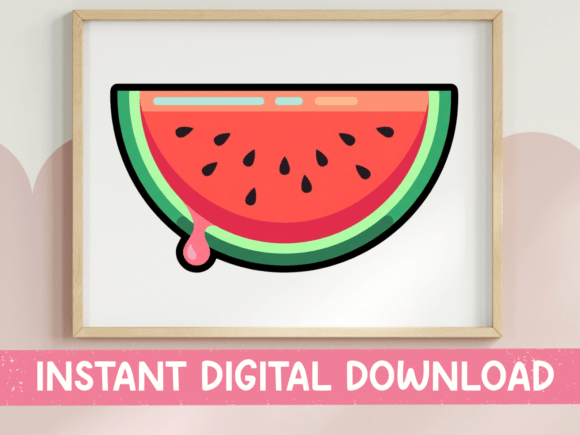 Watermelon Slice Summer Fruit Art for Graphics & T-Shirt Designs